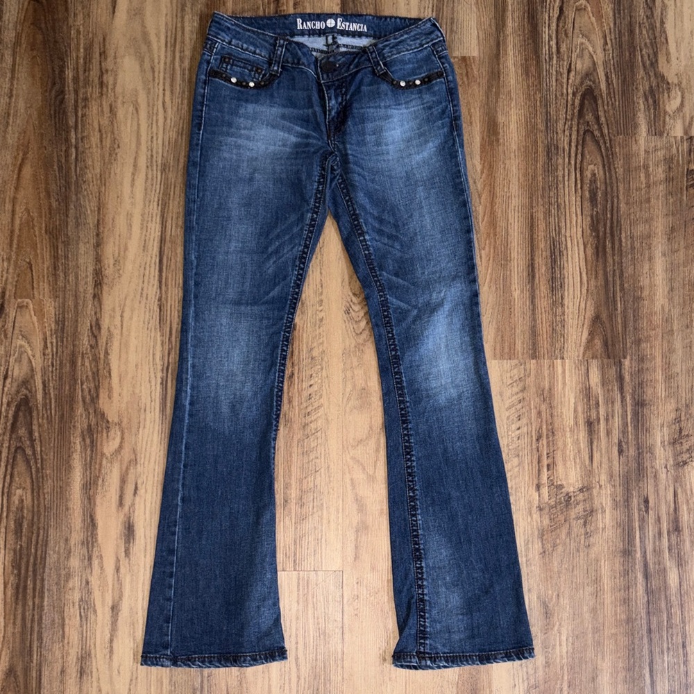 Stylish Women's Flare Jeans in Dark Blue